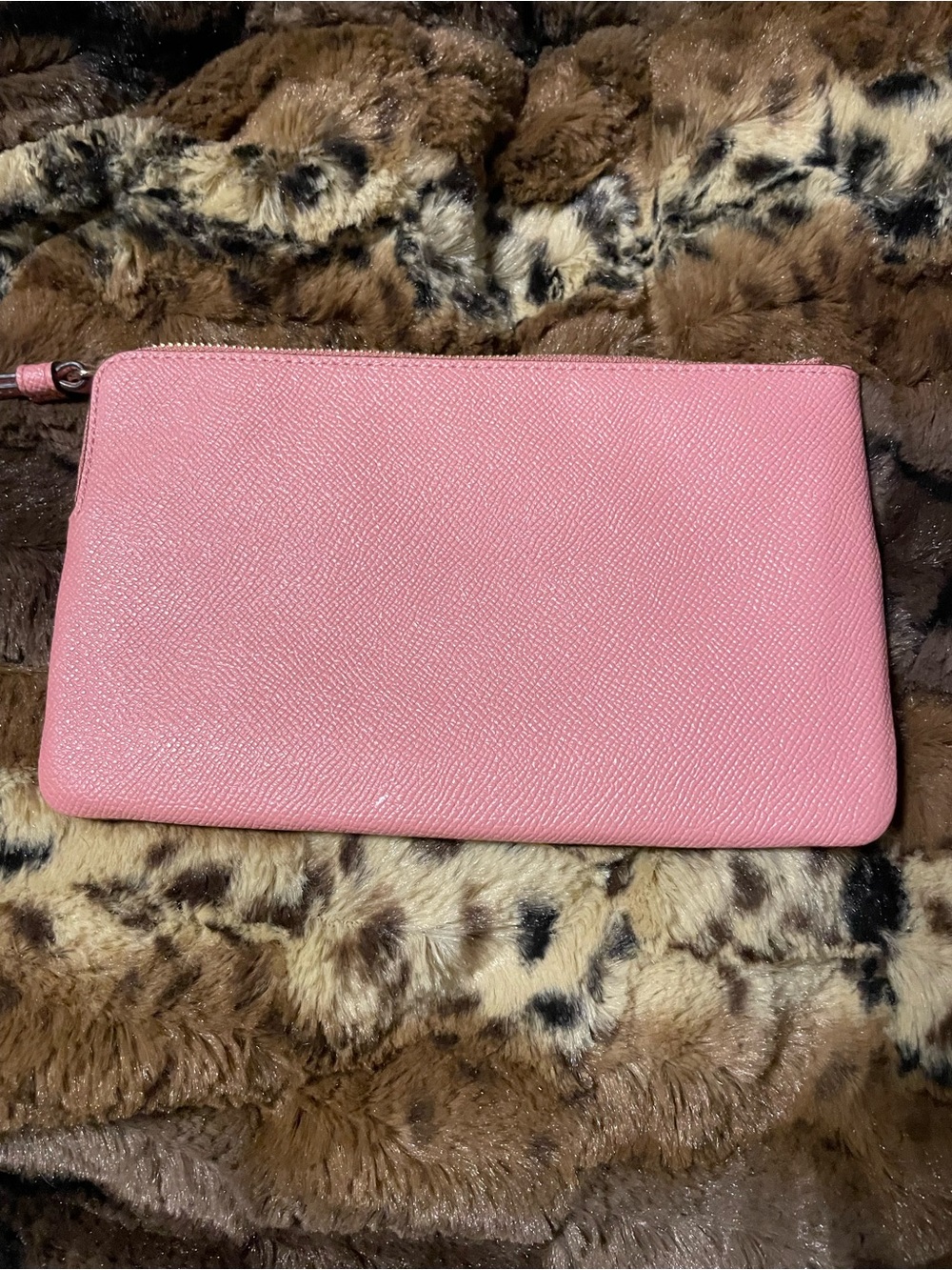 Coach Pink Multi-Tone Leather Wristlet with Mountain Appliqué - Picture 2 of 8